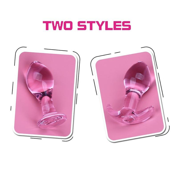 Beautiful Pink Glass Anal Butt Plugs Pretty Sex Toys Non Vibrating Butt Plugs