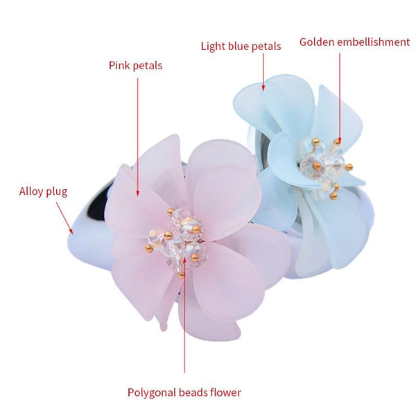 Pink Blue Flower Pretty Metal Anal Butt Plug For Women Or Men Non Vibrating Butt Plugs