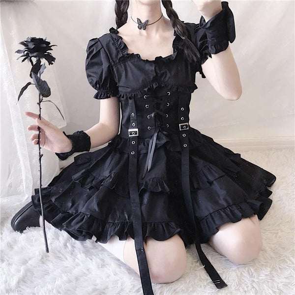 Victorian Renaissance Black Gothic Lolita Dress Women Dresses