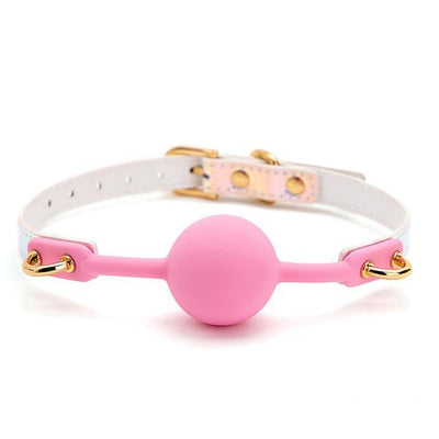 Soft Pretty Pink Silicone Mouth Ball Gag  Adult Toys Gags