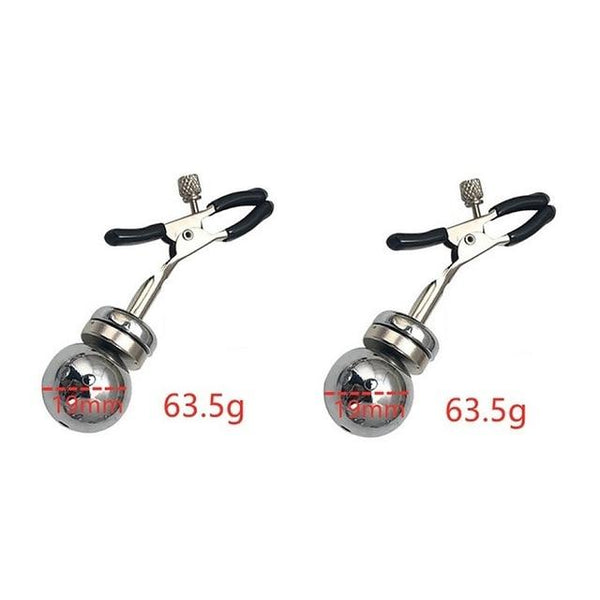 Big Metal Mag Net Weight Nipple Clamps  Restraints Torture Play Nipple & Clitoral Toys