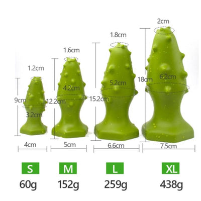 Huge Green Silicone Butt Plug With Thorns Soft Flexible Anal Dildo Non Vibrating Butt Plugs