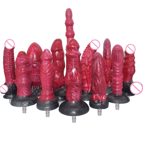 Red And Black Vac U Lock Dildos Sex Machine Attachments