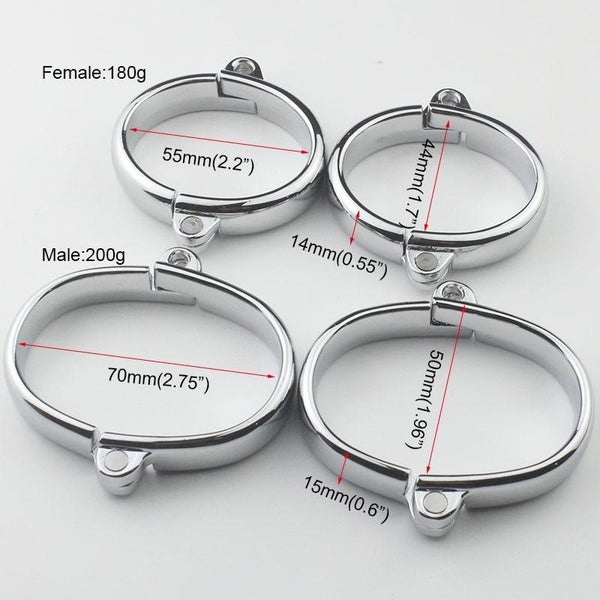 Locking Metal Handcuffs Lockable Wrist Cuffs  Slave Play Cuffs & Shackles