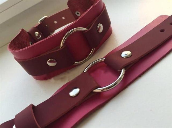 Handmade Double Layer Leather Collar  Choker Necklace Collars & Leashes