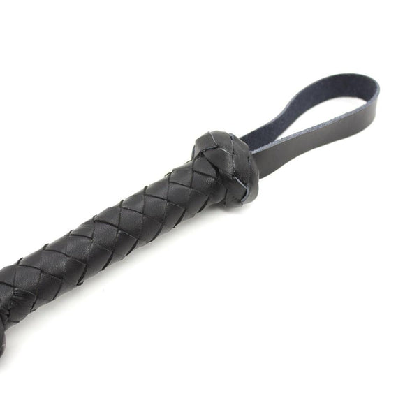 Genuine Leather Braided Flogger Black Sex Whip  Spanking Fetish Floggers