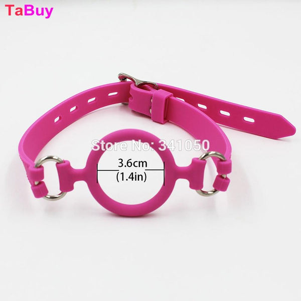 Pink Silicone Open Mouth Gag Oral Sex Ring   Restraints Gags