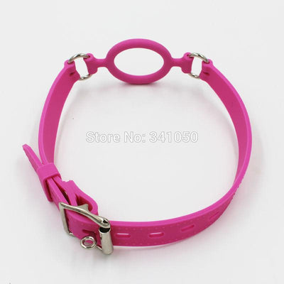 Pink Silicone Open Mouth Gag Oral Sex Ring   Restraints Gags