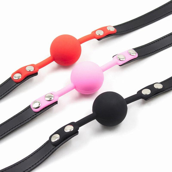 Silicone Ball Gag Red Pink Black Breathable   Restraint Gags