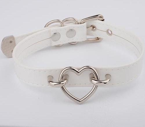 Heart Choker Collar Submissive Symbolic Jewelry Kink Fetish Collars & Leashes