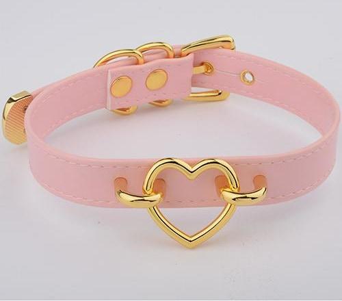 Heart Choker Collar Submissive Symbolic Jewelry Kink Fetish Collars & Leashes