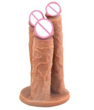 Big Three Dildo Dong Triple Penetration Purple Brown Flesh Realistic Penis Large
