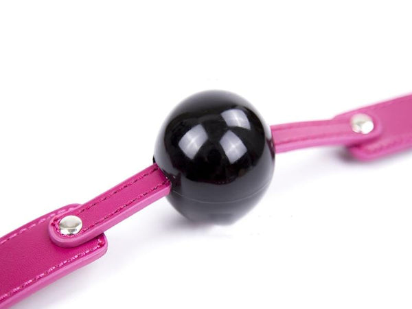 Pink And Black Silicone Ball Gag  Mouth  Restraints Gags