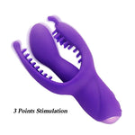 Triple Stimulation Rabbit Silicone Vibrator 10 Speed Masturbation Women