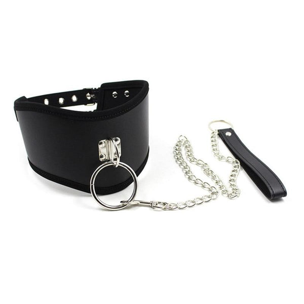 Black Posture Collar With Leash  Kink Fetish Restraints Collars & Leashes