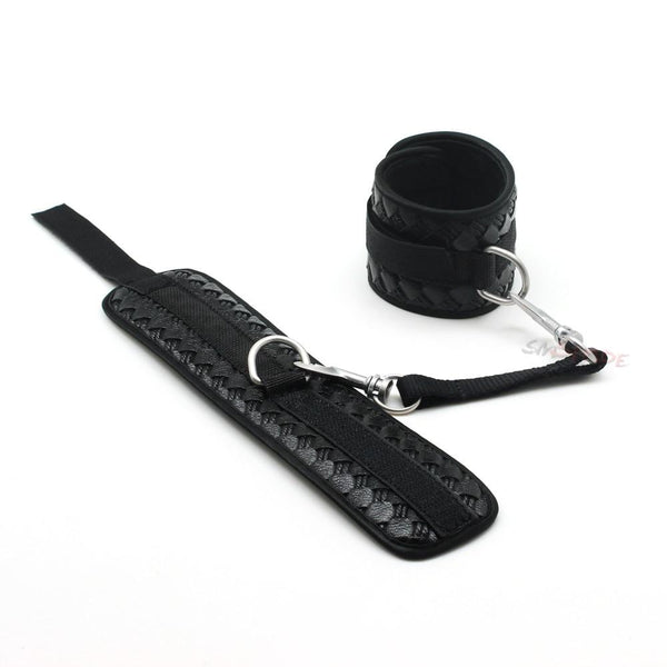 Black Faux Leather Handcuff  Restraints Cuffs & Shackles