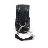 Black Faux Leather Adjustable Handcuff Bdsm Restraints