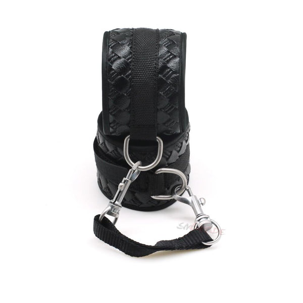 Black Faux Leather Handcuff  Restraints Cuffs & Shackles