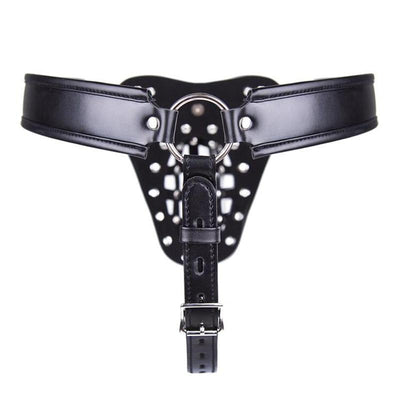 Locking Male Leather Chastity Device  Cage Scrotum Ball Harness Belt Chastity Toys