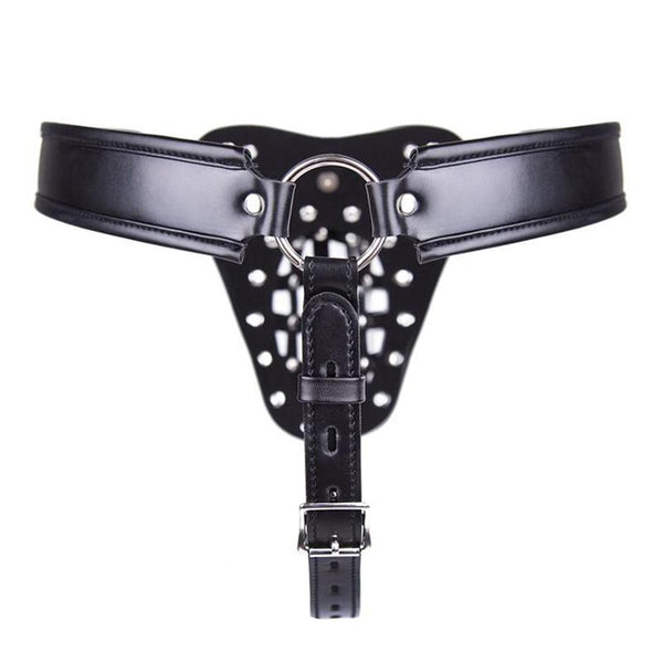 Locking Male Leather Chastity Device  Cage Scrotum Ball Harness Belt Chastity Toys