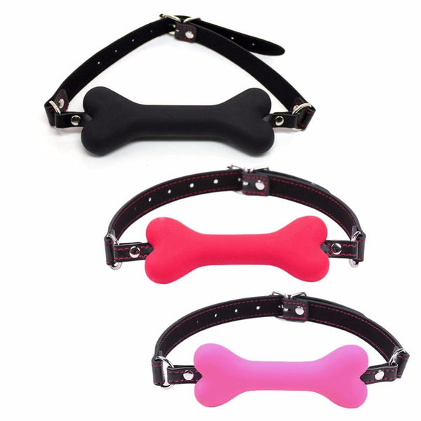 Silicone Bone Gag Puppy Pet Play  Kink  Fetish Restraints Gags