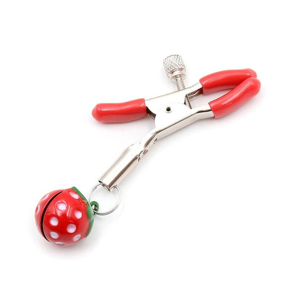 Cute Red Strawberry Bells Nipple Clamps Breast Clips  Kink Nipple & Clitoral Toys