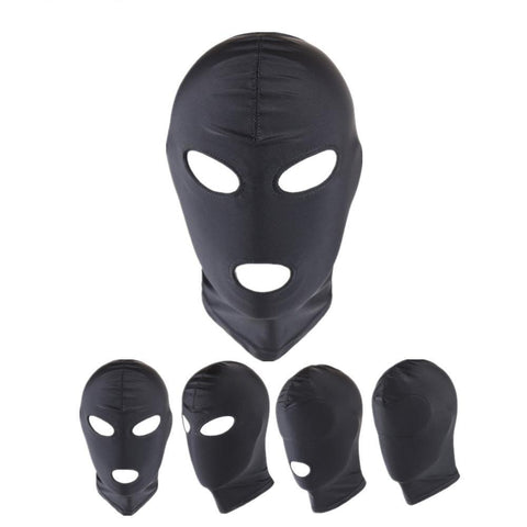 Black Hood Four Styles Bdsm Stretchy Head Mask Bondage Kink Fetish Restraints