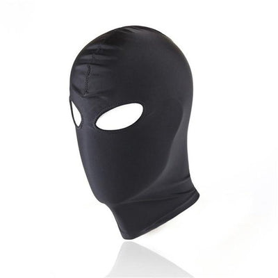 Black Hood Mask Stretchy  Head  Fetish Kink Restraints Hoods