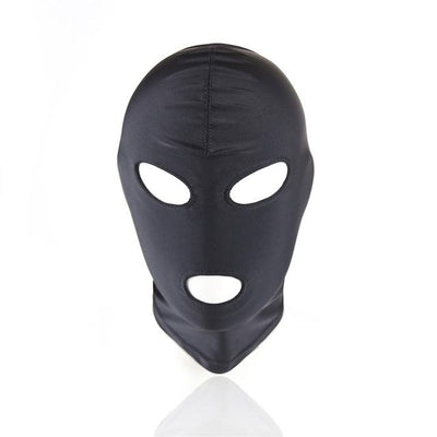 Black Hood Mask Stretchy  Head  Fetish Kink Restraints Hoods