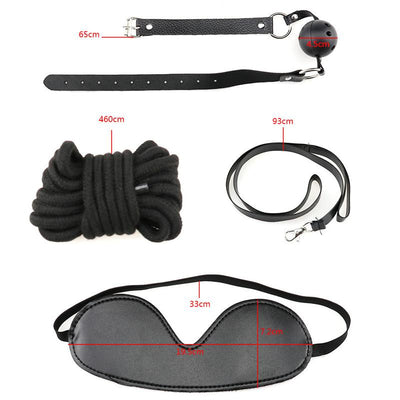 Starter Kit 10 Pieces Gag Flogger Restraints Blindfold Cuffs Collar  Starter Kits
