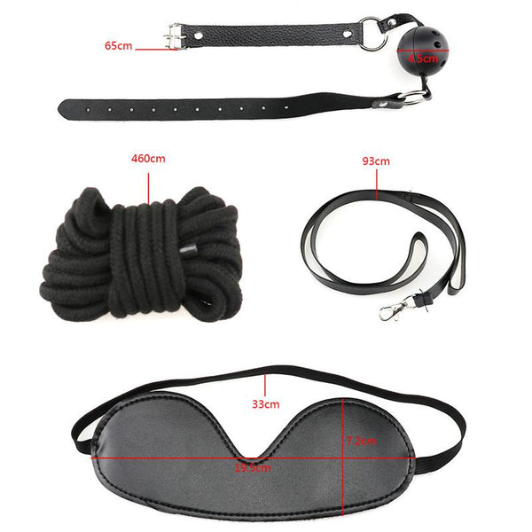 Starter Kit 10 Pieces Gag Flogger Restraints Blindfold Cuffs Collar  Starter Kits