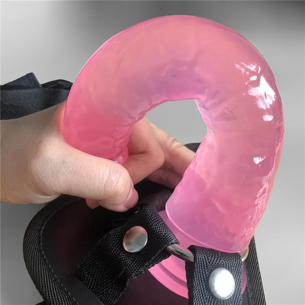 Realistic Jelly Dildo Strapon Harness Couples On Strap Ons