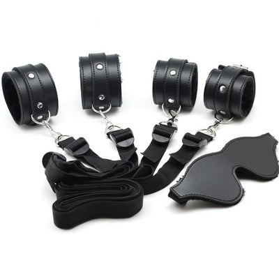 Beginner Under Bed Restraints Kit Wrist Ankle Cuffs Blindfold  Starter Kits