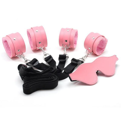Beginner Under Bed Restraints Kit Wrist Ankle Cuffs Blindfold  Starter Kits