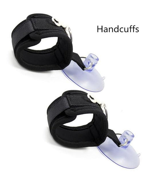 Black Suction Cup Handcuffs Ankle Cuffs Shower Restraints   Cuffs & Shackles