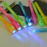 Magic Invisible Ink Pen Writing Secret Message Gadget With Uv Light Stationery