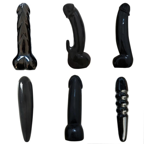 Natural Black Obsidian Massage Wand Dildo Sex Toys Women