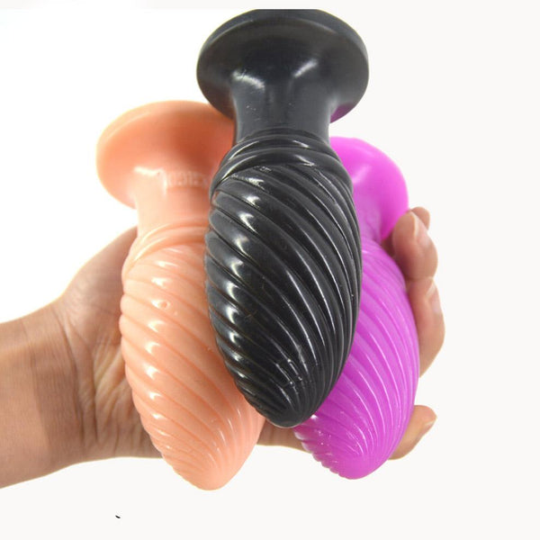 Thread Huge Anal Dildo Silicone Butt Plug Dong Suction Cup Non Vibrating Butt Plugs