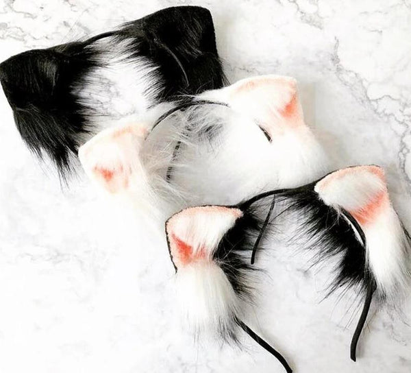 3 Colours Anime Neko Faux Fur Cat Ears Headband Kitten Cosplay Lolita Hair Accessories