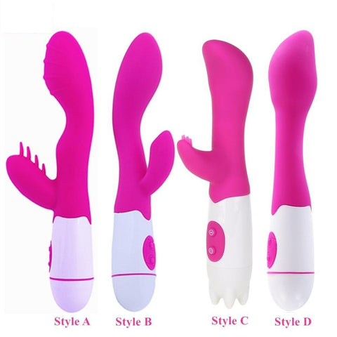 Sexy Pink G Spot Rabbit Vibrator Silicone Massager Four Styles