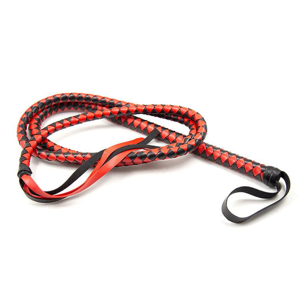 Black Red Snake Whip 210Cm Impact Play Spanking  Kink Fetish Whips
