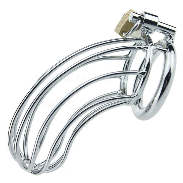 Stainless Steel Locking  Cage Male Chastity  Ring   Rings