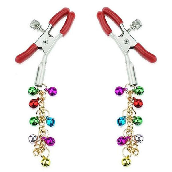 Cute Bell Nipple Clamps Red Tipped Breast Labia Clips   Nipple & Clitoral Toys