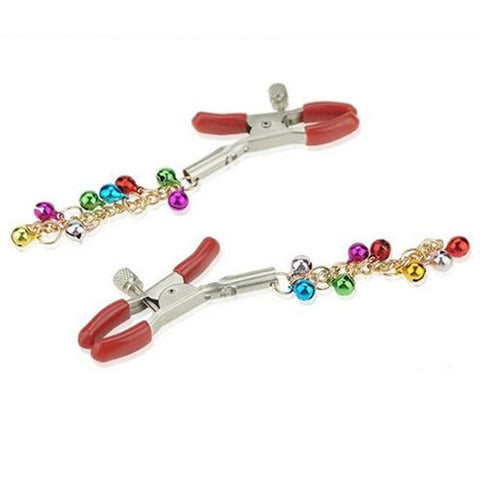 Cute Bell Nipple Clamps Red Tipped Breast Labia Clips Bdsm Bondage
