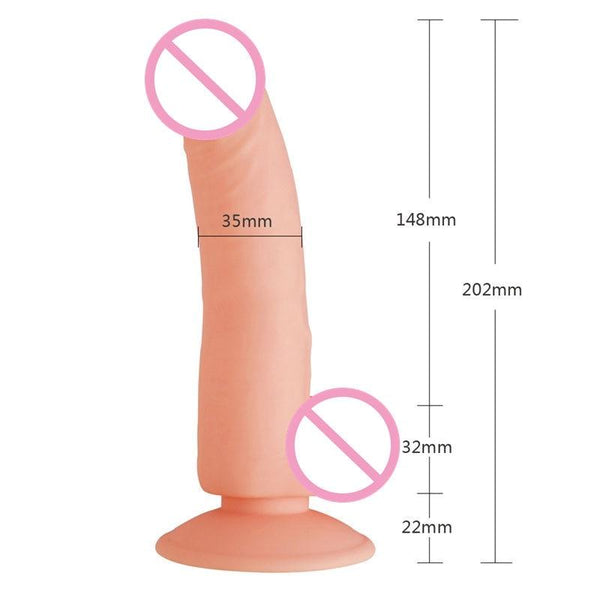 20Cm Silicone Dong Realistic  Dildo Suction Cup Masturbation Realistic Dildos