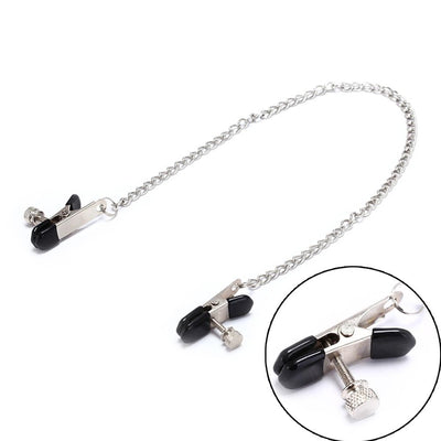 Stainless Steel Metal Chain Nipple Clamps   Restraints Kink Nipple & Clitoral Toys