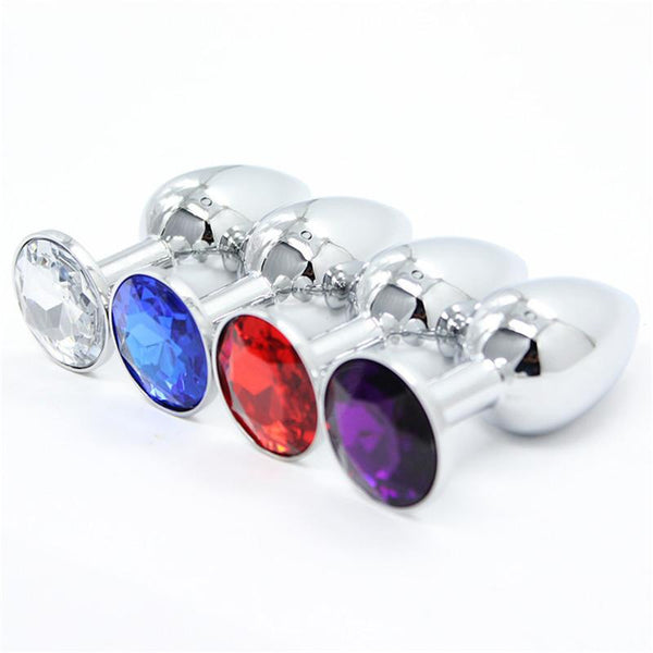 Crystal Jewel Stainless Steel Anal Plugs Small Medium Large Non Vibrating Butt Plugs