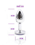 3 Sizes Crystal Jewel Anal Stainless Steel Metal Butt Plugs Small