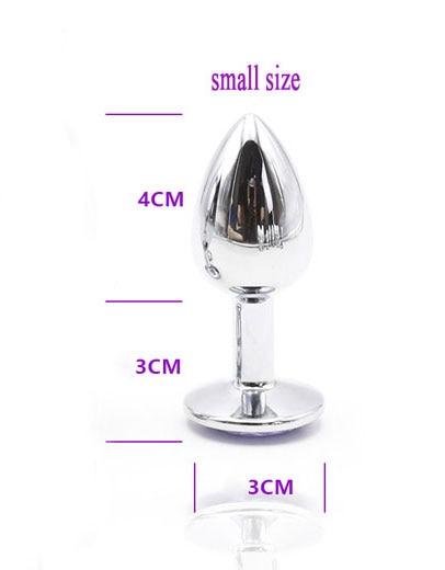 Crystal Jewel Stainless Steel Anal Plugs Small Medium Large Non Vibrating Butt Plugs