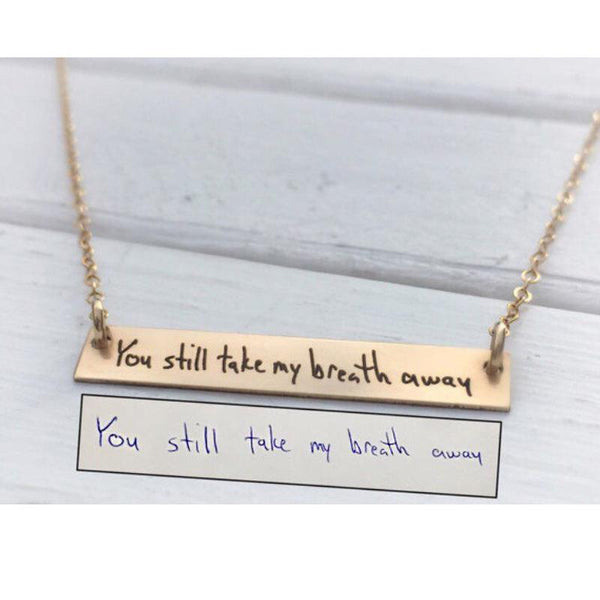 Personalized Bar Necklace Stainless Steel Engraved Name Pendant Jewellery   Jewellery